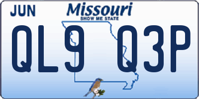 MO license plate QL9Q3P