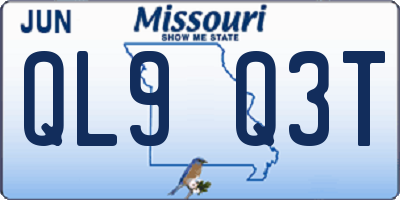 MO license plate QL9Q3T