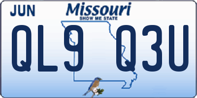 MO license plate QL9Q3U