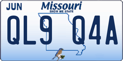MO license plate QL9Q4A
