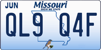MO license plate QL9Q4F