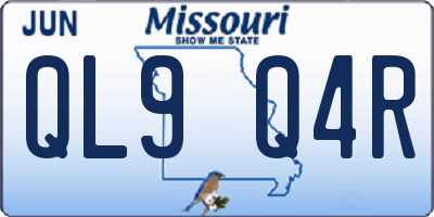 MO license plate QL9Q4R