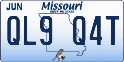 MO license plate QL9Q4T