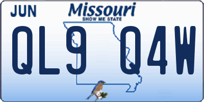 MO license plate QL9Q4W