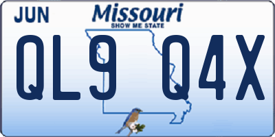 MO license plate QL9Q4X
