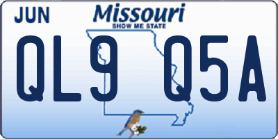 MO license plate QL9Q5A