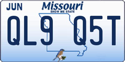 MO license plate QL9Q5T