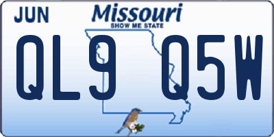 MO license plate QL9Q5W
