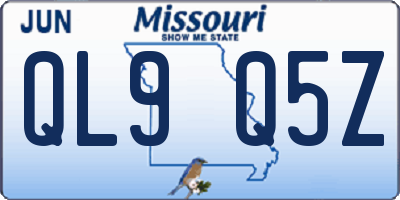 MO license plate QL9Q5Z