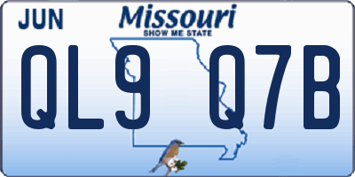MO license plate QL9Q7B