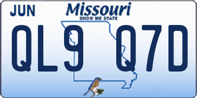 MO license plate QL9Q7D