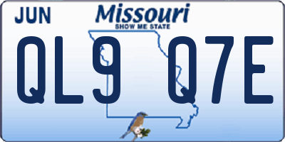 MO license plate QL9Q7E