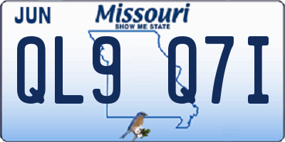 MO license plate QL9Q7I