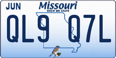 MO license plate QL9Q7L