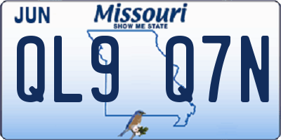 MO license plate QL9Q7N