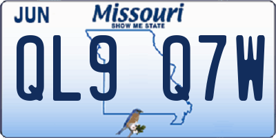 MO license plate QL9Q7W