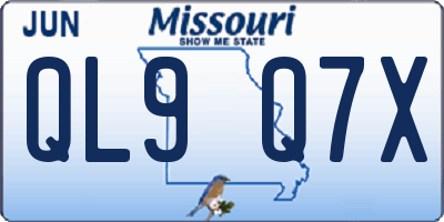 MO license plate QL9Q7X