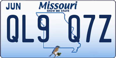 MO license plate QL9Q7Z