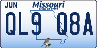 MO license plate QL9Q8A