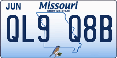 MO license plate QL9Q8B