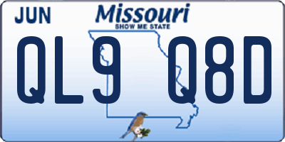 MO license plate QL9Q8D