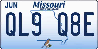 MO license plate QL9Q8E