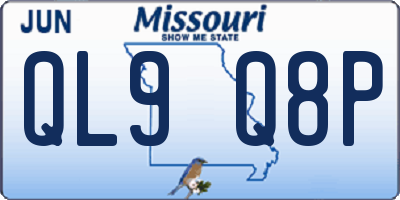 MO license plate QL9Q8P