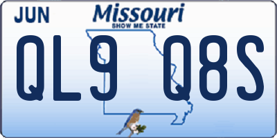 MO license plate QL9Q8S