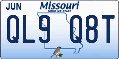 MO license plate QL9Q8T