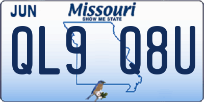 MO license plate QL9Q8U