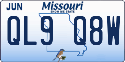 MO license plate QL9Q8W