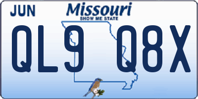 MO license plate QL9Q8X