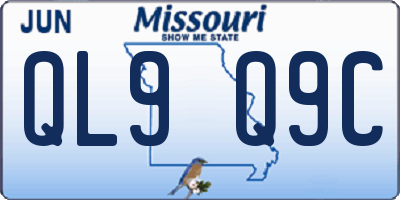 MO license plate QL9Q9C