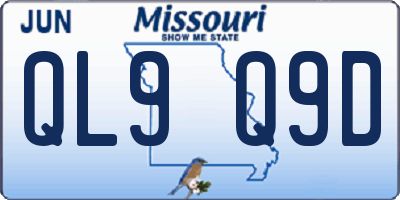 MO license plate QL9Q9D