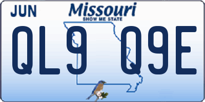 MO license plate QL9Q9E
