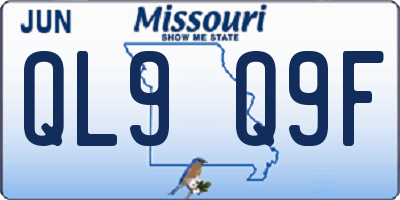 MO license plate QL9Q9F