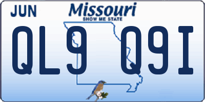 MO license plate QL9Q9I
