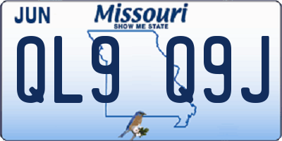 MO license plate QL9Q9J