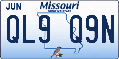 MO license plate QL9Q9N