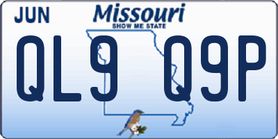 MO license plate QL9Q9P