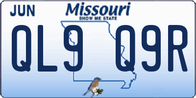 MO license plate QL9Q9R