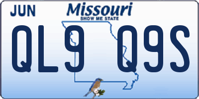 MO license plate QL9Q9S
