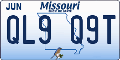 MO license plate QL9Q9T
