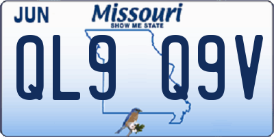 MO license plate QL9Q9V