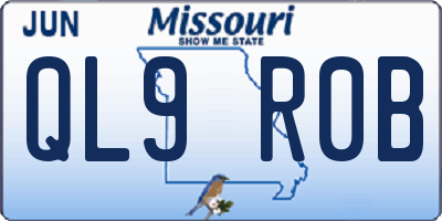 MO license plate QL9R0B