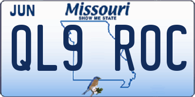 MO license plate QL9R0C