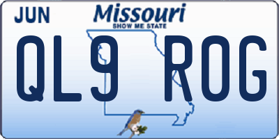 MO license plate QL9R0G
