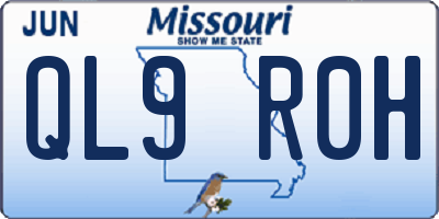 MO license plate QL9R0H