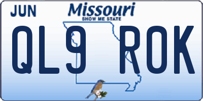 MO license plate QL9R0K