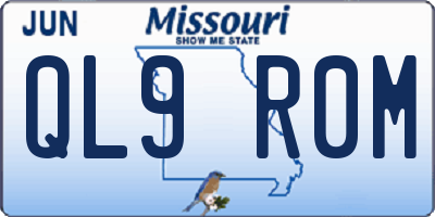 MO license plate QL9R0M